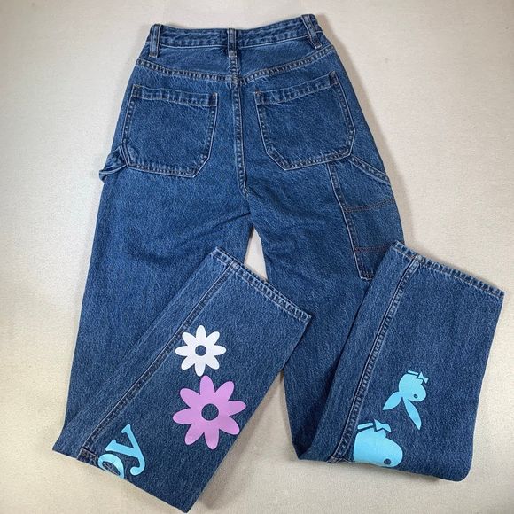 Playboy Pacsun carpenter cargo blue jeans size 23 high rise Los Angeles - Picture 8 of 8